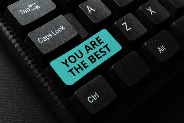 Текст рукопису "Ти найкращий". Бізнес-концепція вдячна людині, яка робить краще, ніж будь-кому іншому Набір нових заголовків електронної пошти Концепція розробки інтернет-ідеї статті
 - Фото, зображення