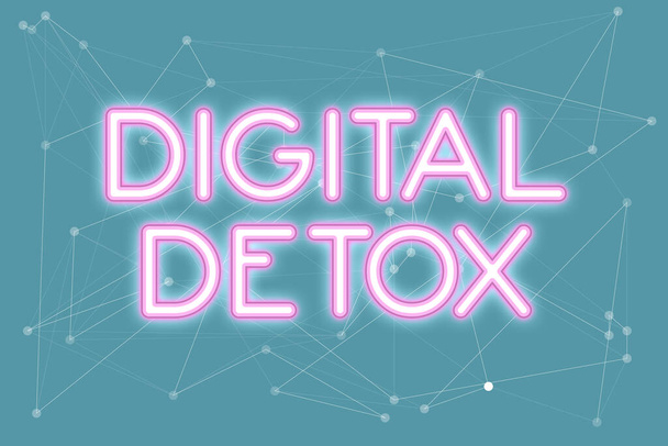 Handwriting text Digital Detox. Concept meaning Prohibiting the usage of electronic and digital devices Line Illustrated Backgrounds With Various Shapes And Colours. - Photo, Image
