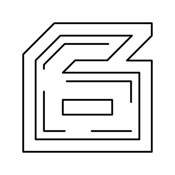 sexto número línea icono vector ilustración - Vector, imagen