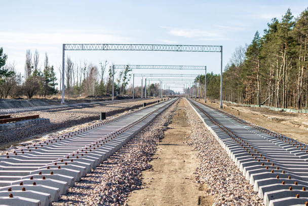photo construction of a new railway line - Photo, Image