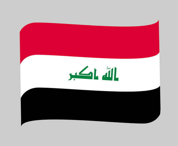 Irak Flagge National Asia Emblem Ribbon Icon Vector Illustration Abstraktes Design Element - Vektor, Bild