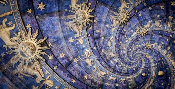 Zodiac Burç İşaretleri 'nin geçmişi. Fantezi ve gizem kavramı - mavi - Fotoğraf, Görsel