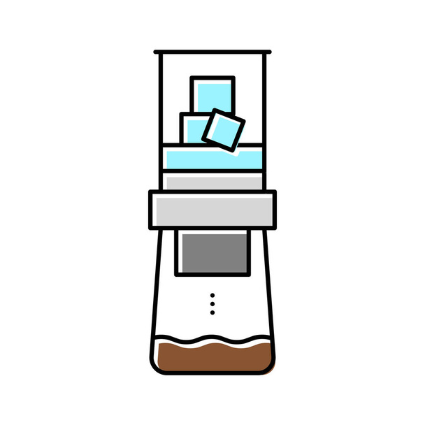 ice drip coffee maker color icon vector illustration - Vector, Image