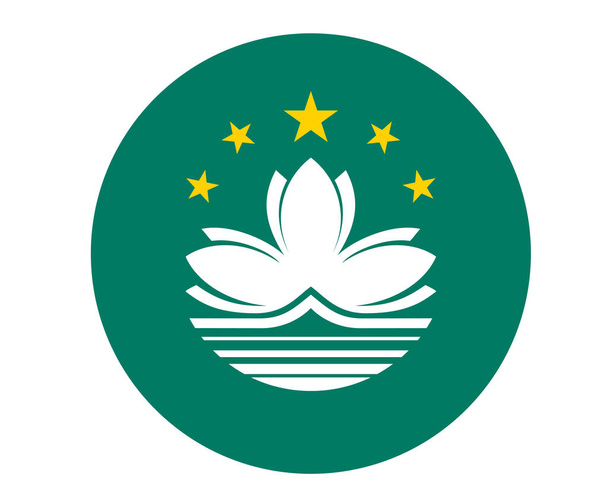 Macau Flagge National Asia Emblem Icon Vector Illustration Abstraktes Design Element - Vektor, Bild