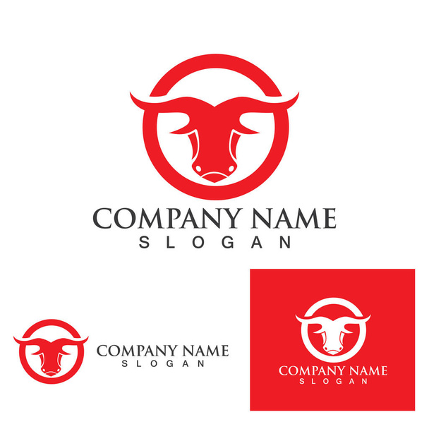 Modèle de logo de corne de vache icône vectorielle - Vecteur, image