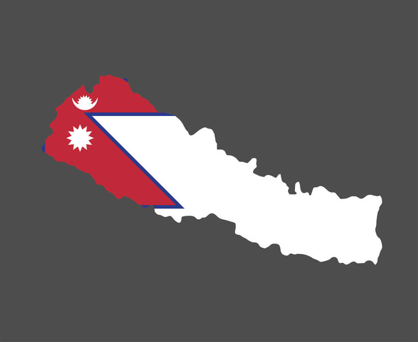 Nepal Flagge National Asia Emblem Karte Ikone Vektor Illustration Abstraktes Gestaltungselement - Vektor, Bild