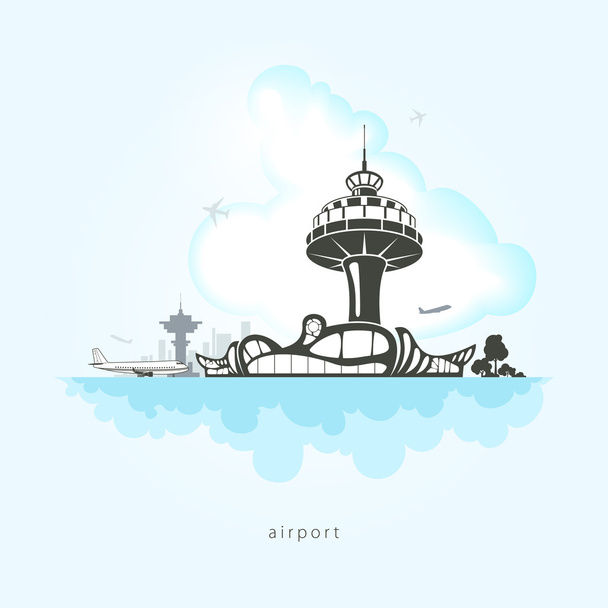 Aéroport avec avions, illustration vectorielle
 - Vecteur, image