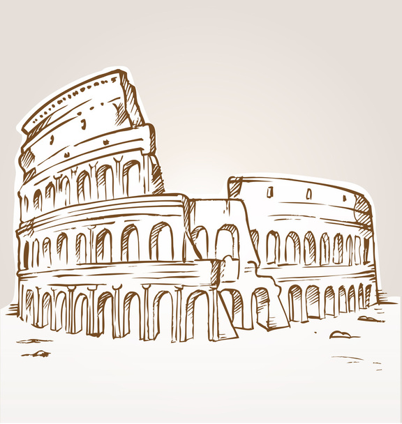 Colosseum keze felhívni  - Vektor, kép