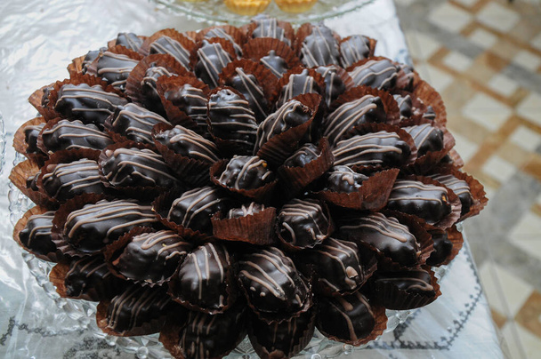 Variedade de doces tradicionais marroquinos. Férias. Evento - Foto, Imagem