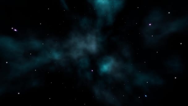 Volando hacia el espacio de la nebulosa Cyan - Imágenes, Vídeo