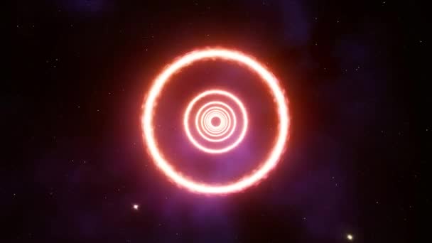 Flying Glow Fire Ring on the Space Loop - Footage, Video