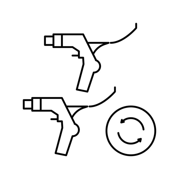 palancas de freno línea de reemplazo icono vector ilustración - Vector, imagen