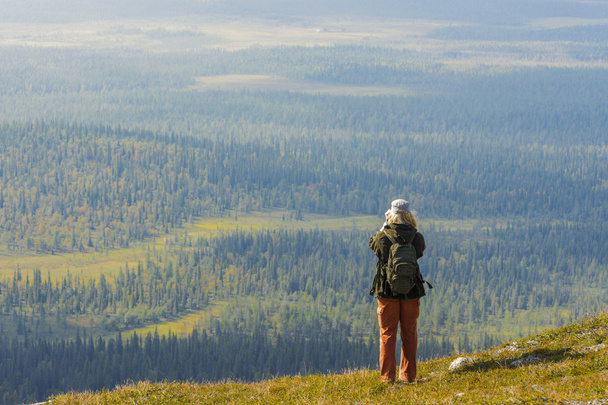 woman on a top of hill - Fotoğraf, Görsel