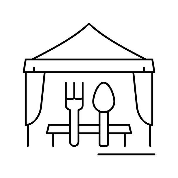 venkovní catering bufetová linka ikona vektorové ilustrace - Vektor, obrázek