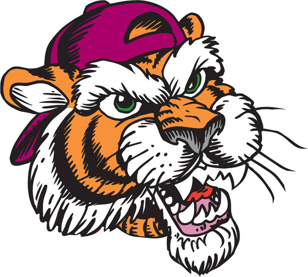 Вектор головы талисмана тигра - Вектор,изображение