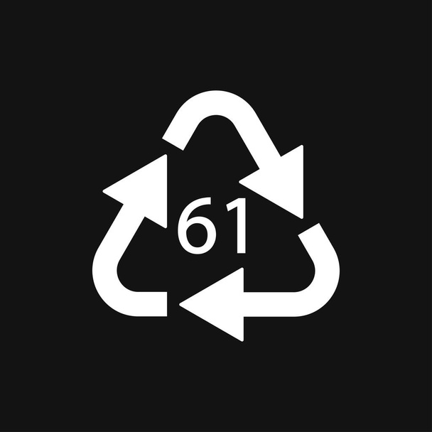 Биоматерия код переработки органических материалов 61 TEX. Векторная иллюстрация - Вектор,изображение