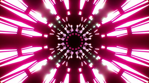 Abstrakti Neon Pink Light Mekaaninen tunneli rakenne vaikutus kuvitus suunnittelu tausta. - Valokuva, kuva