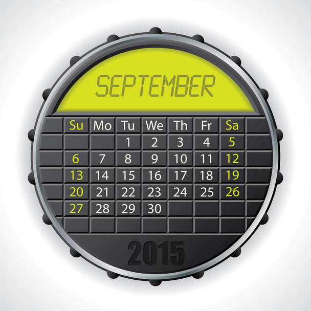 Календарь 2015 года с ЖК-дисплеем
 - Вектор,изображение
