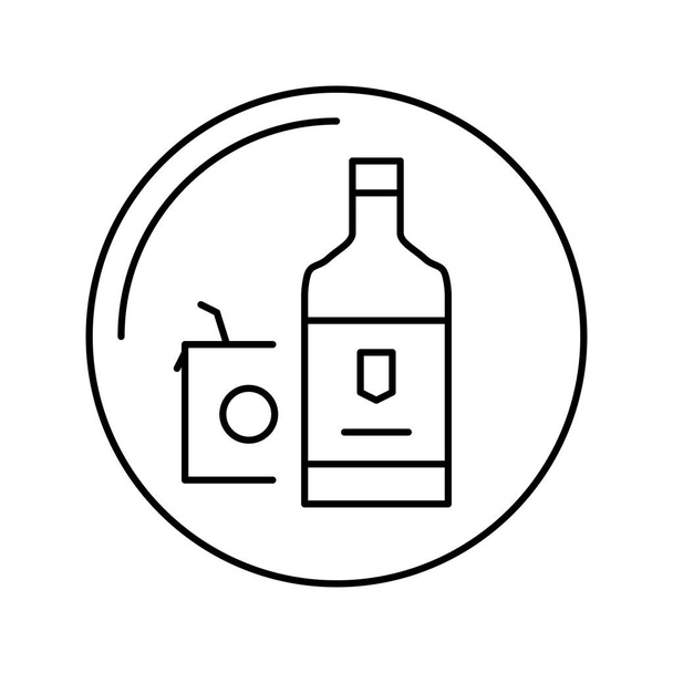 içecekler mağaza hattı ikon vektör illüstrasyonu - Vektör, Görsel