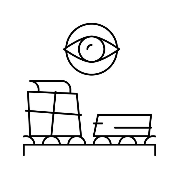 Papier Produktion Steuerungslinie Symbol Vektor Illustration - Vektor, Bild