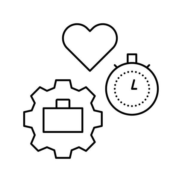 work free time line icon vector illustration - Vector, Image