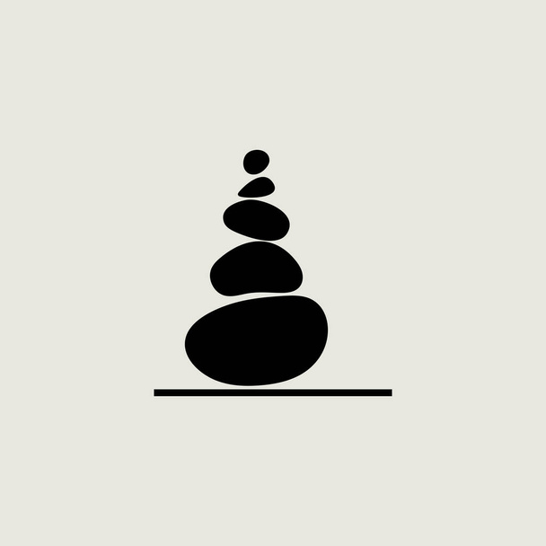 ライフコーチングバランス・アイコン。石のスタック、仏教のロゴ。バランスと安定の禅のシンボル - ベクター画像