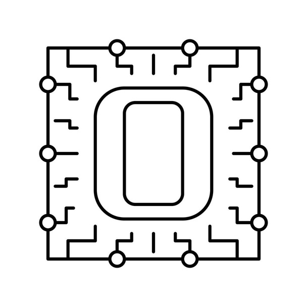 Nullnummernzeilen-Symbol-Vektor-Illustration - Vektor, Bild