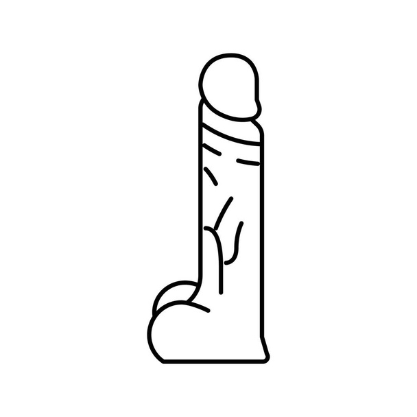 пеніс секс іграшка лінія значок Векторні ілюстрації
 - Вектор, зображення