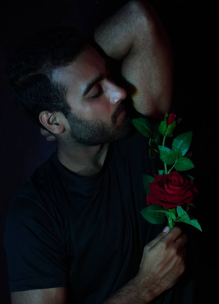 a boy with rose image hd - Photo, image