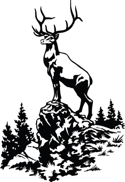 Elk Standing Vector Illustration - Вектор, зображення