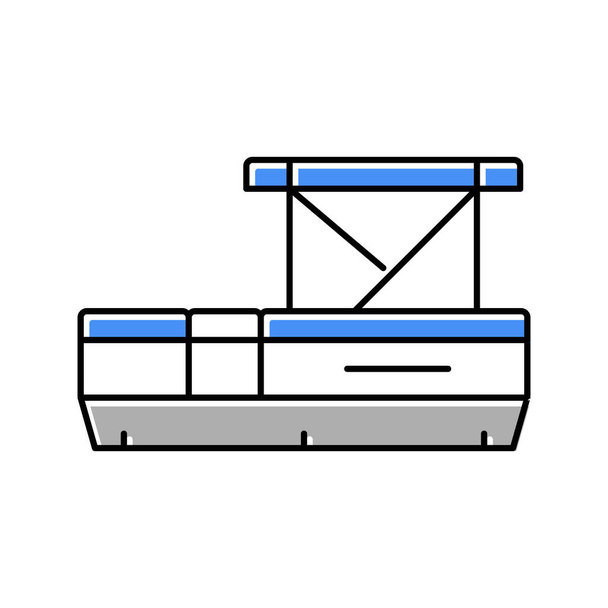 понтонний човен кольоровий значок Векторні ілюстрації
 - Вектор, зображення