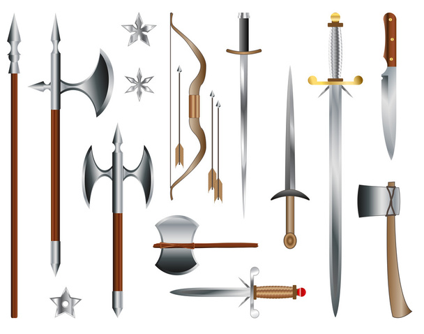 středověké zbraně - Vektor, obrázek