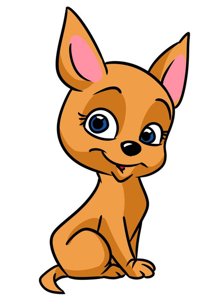 Little cute dog character animal illustration cartoon - Foto, Imagem