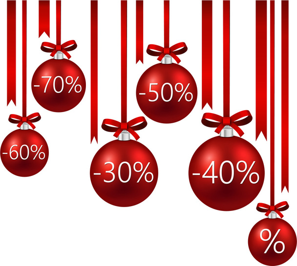 Sale background with christmas balls.  - Vector, imagen
