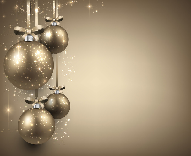 Background with golden christmas balls.  - Вектор,изображение
