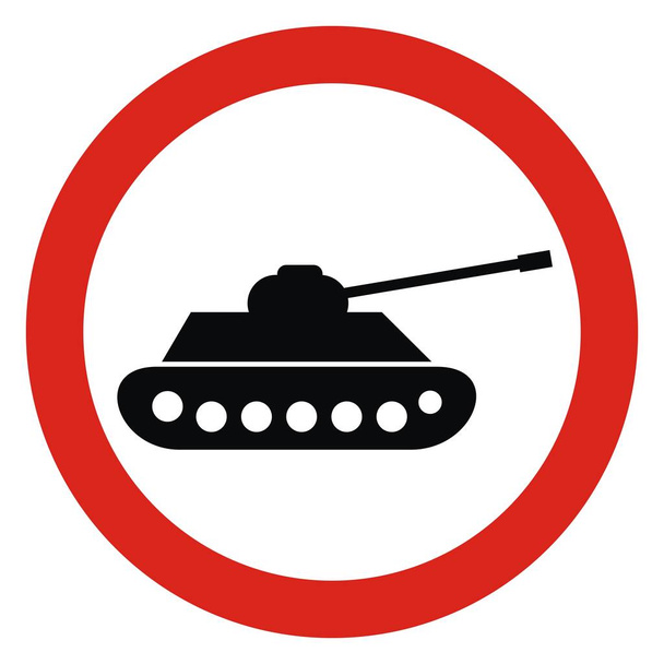 Немає запису для танків, дорожній знак, не значок війни, векторна піктограма
 - Вектор, зображення