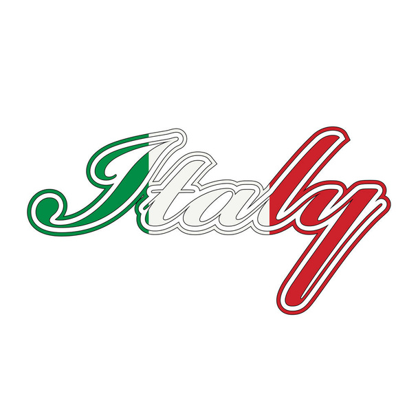 Italy flag font vector graphics - Vector, Imagen