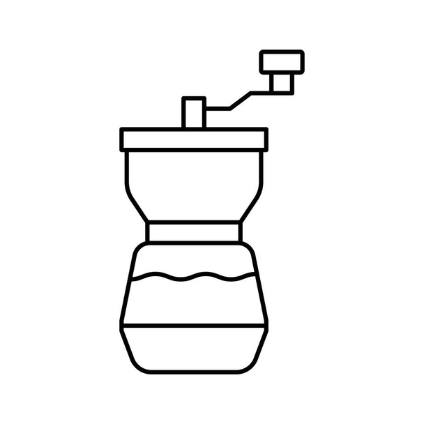 molino molinillo de café línea manual icono vector ilustración - Vector, imagen