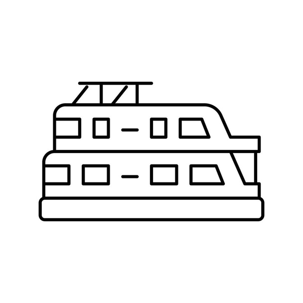 векторная иллюстрация на иконке плавучей лодки - Вектор,изображение