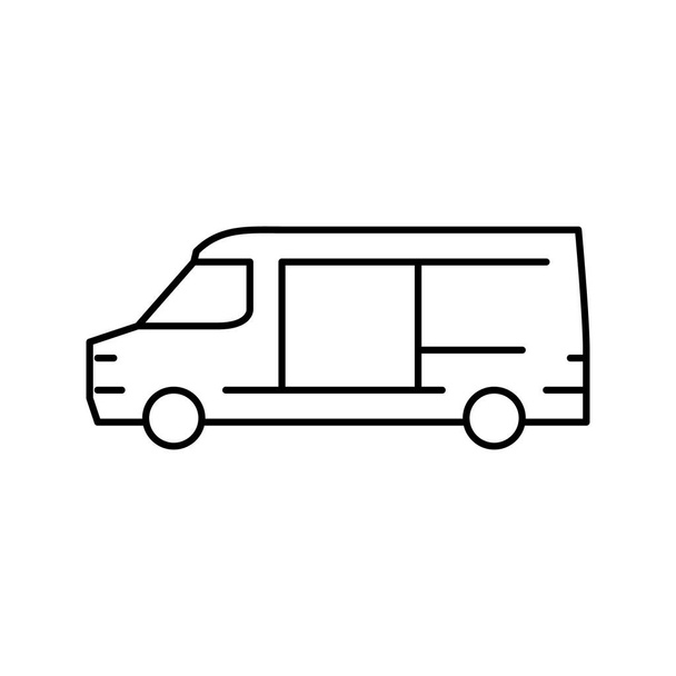 vracht van auto lijn pictogram vector illustratie - Vector, afbeelding