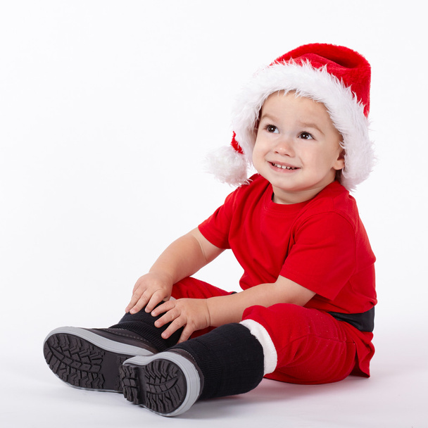 little cute boy with Santa hat - Foto, Imagem