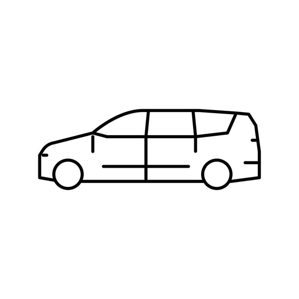 van minivan car line icon vector illustration - Vector, Image