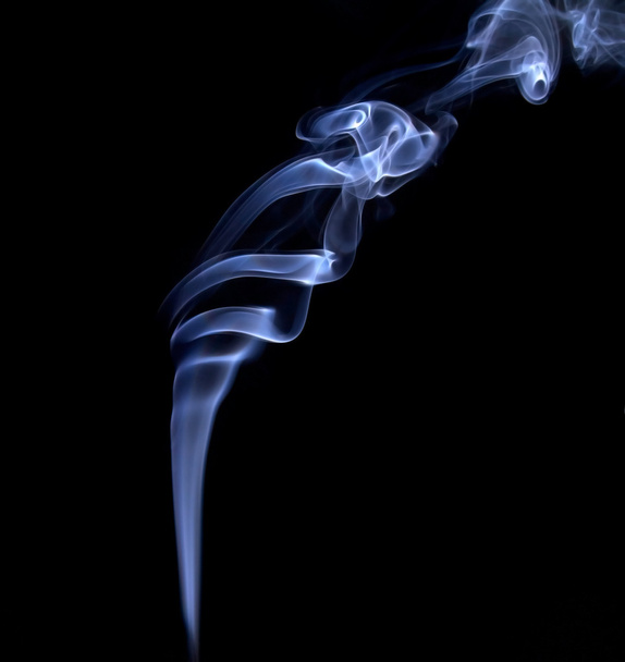 Rising Smoke on Black Background - Фото, изображение