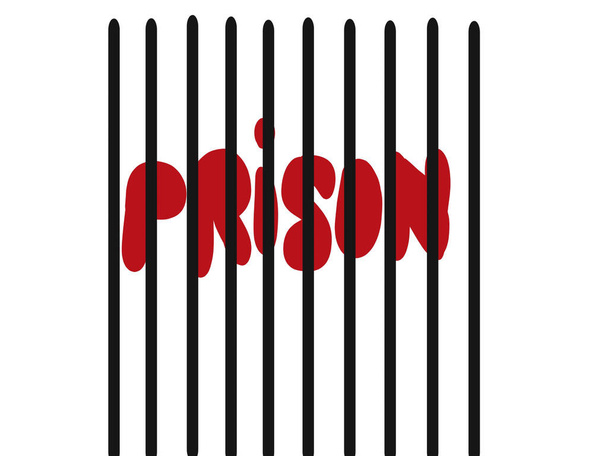 Prison  written behind prison bars - Photo, Image