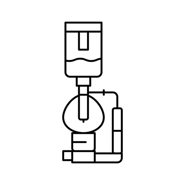 hava yastığı kahve ekipmanı çizgisi ikon vektör illüstrasyonu - Vektör, Görsel
