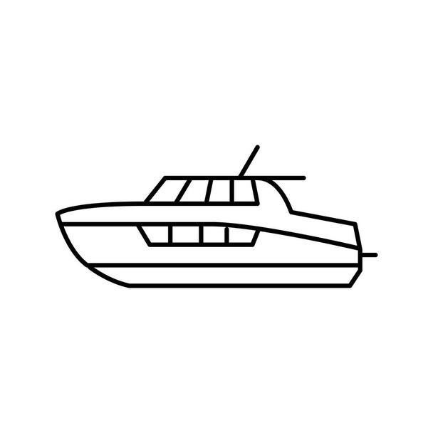 cabin cruiser boat line icon vector illustration - Вектор, зображення