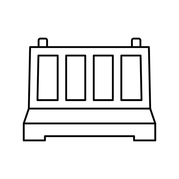 clôture béton ligne icône vectoriel illustration - Vecteur, image