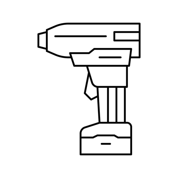 Bohrer mit Luftkompressor Linie Symbol Vektor Illustration - Vektor, Bild