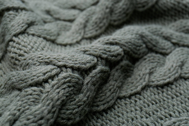 Knitted fabric with beautiful pattern as background, closeup - Foto, immagini