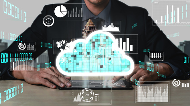 Cloud computing conceptuel et technologie de stockage de données pour l'innovation future - Photo, image